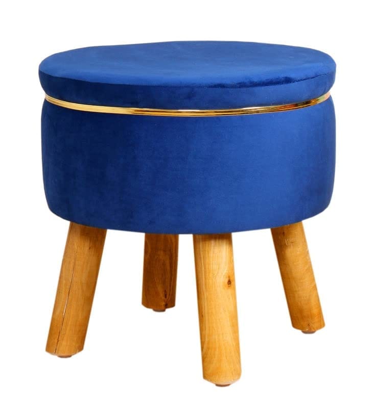 ShadowKart Pouffes Sitting Stool for Living Room, Mudda Puffy Wooden Ottoman Stools, Pouffe Footstool, Pouf for Office Home Decoration & Dressing Table, 16x16x18 Inch Combo