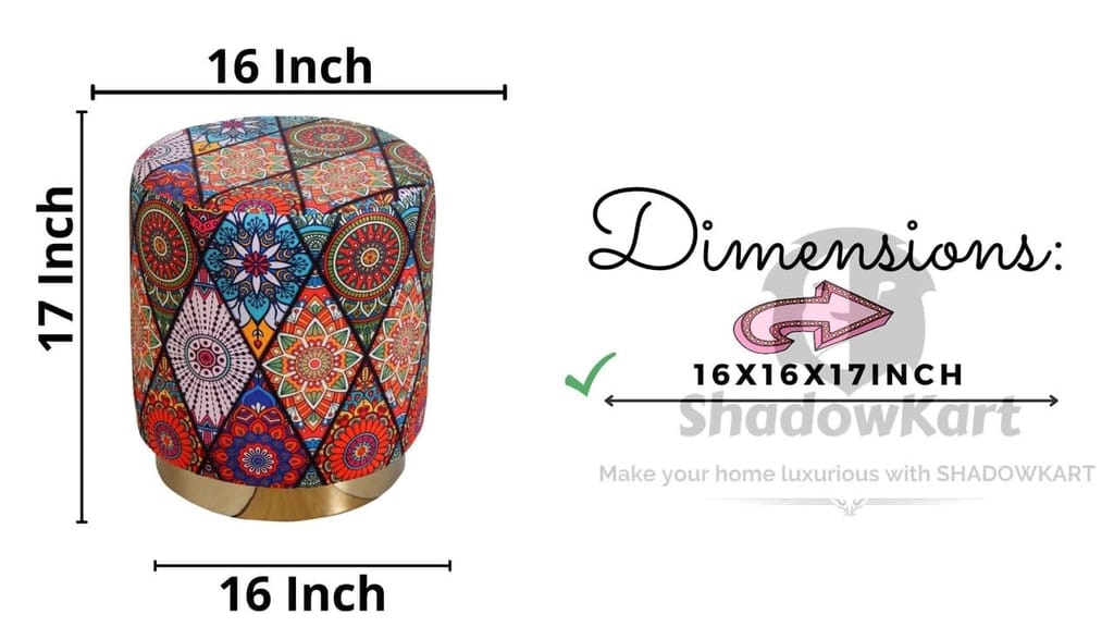 ShadowKart Ottoman Pouffes Stool for Living Room Sitting Bench Furniture Footrest Seat Pouf Puffy Foam Stool Foot Stool for Office Home Decor, 16x16x18 Inches