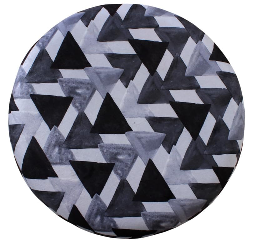 Shadowkart Ottoman Stool for Living Room | Metal Pouffes for Sitting Printed Ottoman | Foot Rest Wooden Ottoman Foot stools | Make up Dressing Side Table, Metal Combo 17 Inch Height