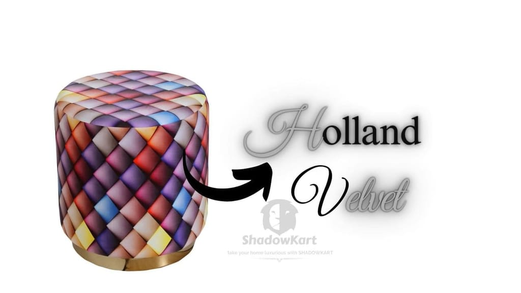 Shadowkart Ottoman Stool for Living Room | Metal Pouffes for Sitting Printed Ottoman | Foot Rest Wooden Ottoman Foot stools | Make up Dressing Side Table, Metal Combo 17 Inch Height