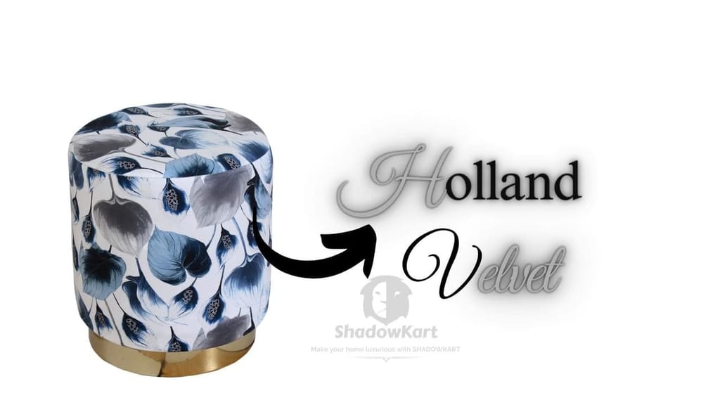 Shadowkart Ottoman Stool for Living Room | Metal Pouffes for Sitting Printed Ottoman | Foot Rest Wooden Ottoman Foot stools | Make up Dressing Side Table, Metal Combo 17 Inch Height