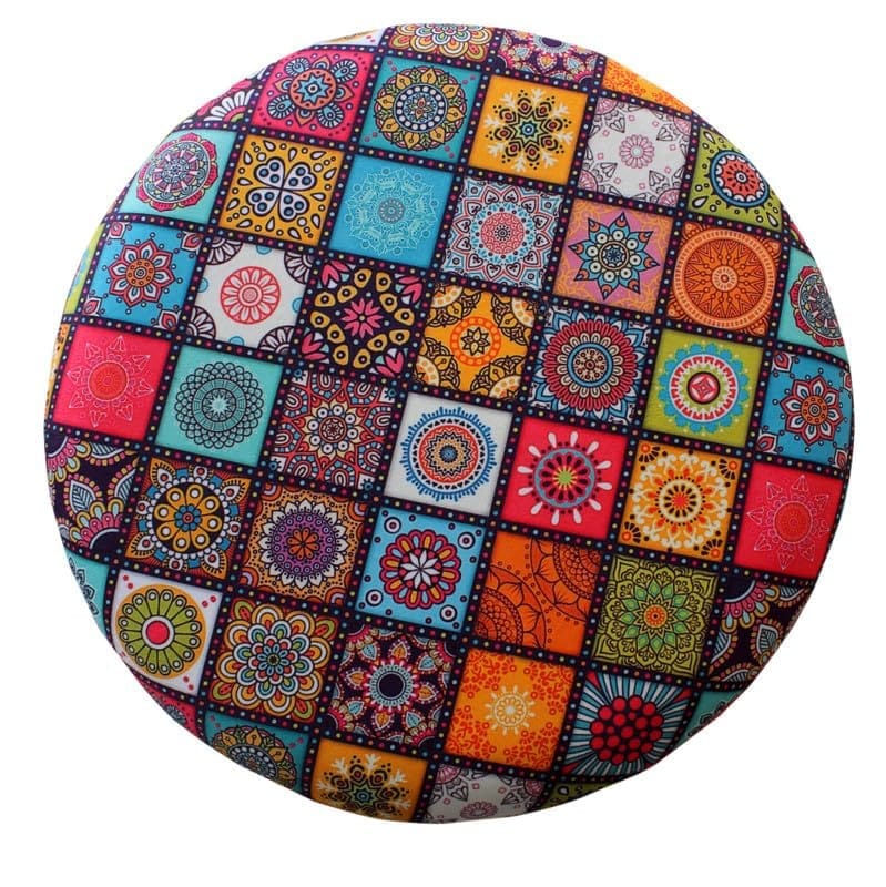 Shadowkart Ottoman Stool for Living Room | Metal Pouffes for Sitting Printed Ottoman | Foot Rest Wooden Ottoman Foot stools | Make up Dressing Side Table, 17 Inch Height