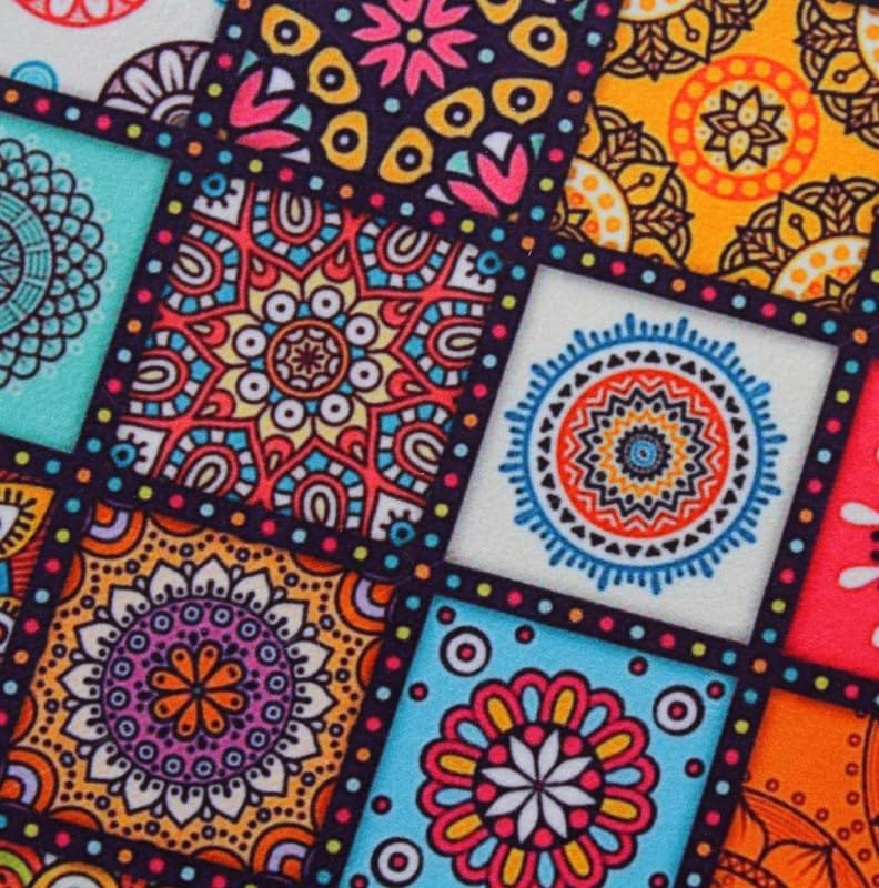 Shadowkart Ottoman Stool for Living Room | Metal Pouffes for Sitting Printed Ottoman | Foot Rest Wooden Ottoman Foot stools | Make up Dressing Side Table, 17 Inch Height