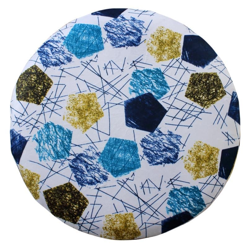 Shadowkart Ottoman Stool for Living Room | Metal Pouffes for Sitting Printed Ottoman | Foot Rest Wooden Ottoman Foot stools | Make up Dressing Side Table, 17 Inch Height