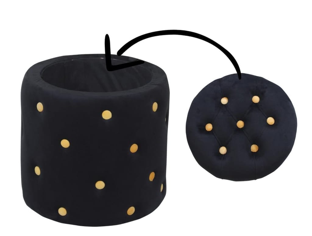 Shadowkart Pouffes Sitting Stool for Living Room, Make up Table Mudda Puffy Wooden Ottoman Stools, Pouffe Footstool for Room Decoration & Dressing Table Storage Drum, 16x16x18 Inch