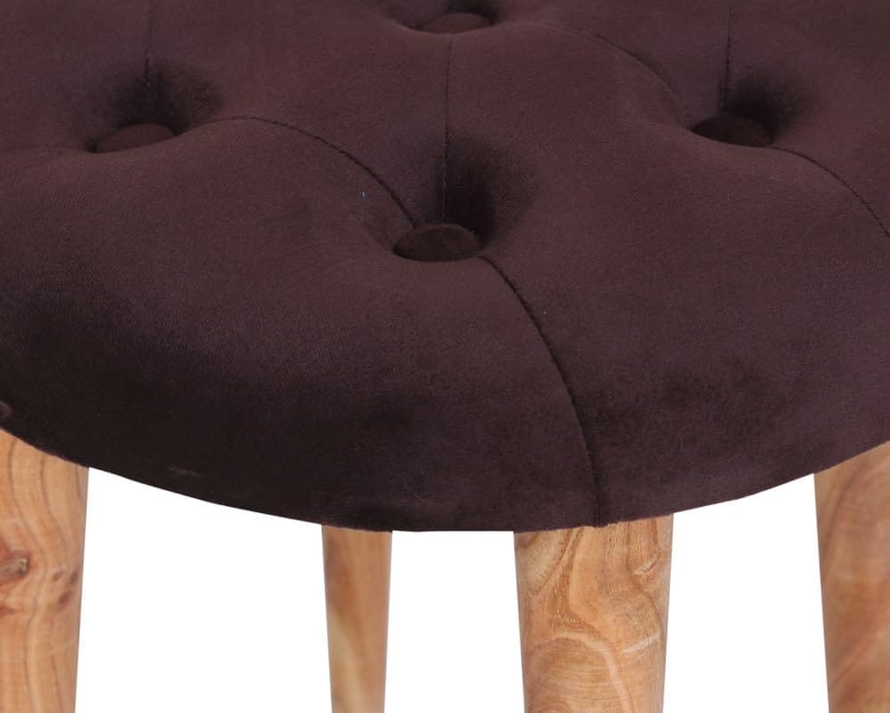 Shadowkart Pouffes Sitting Stool for Living Room, Make up Table Mudda Puffy Wooden Ottoman Stools, Pouffe Footstool, Pouf for Office Home Decoration & Dressing Table, 19x19x19 Inch, Pack of 2