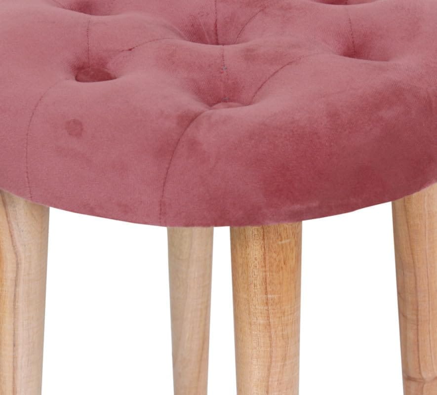 Shadowkart Pouffes Sitting Stool for Living Room, Make up Table Mudda Puffy Wooden Ottoman Stools, Pouffe Footstool, Pouf for Office Home Decoration & Dressing Table, 19x19x19 Inch, Pack of 2