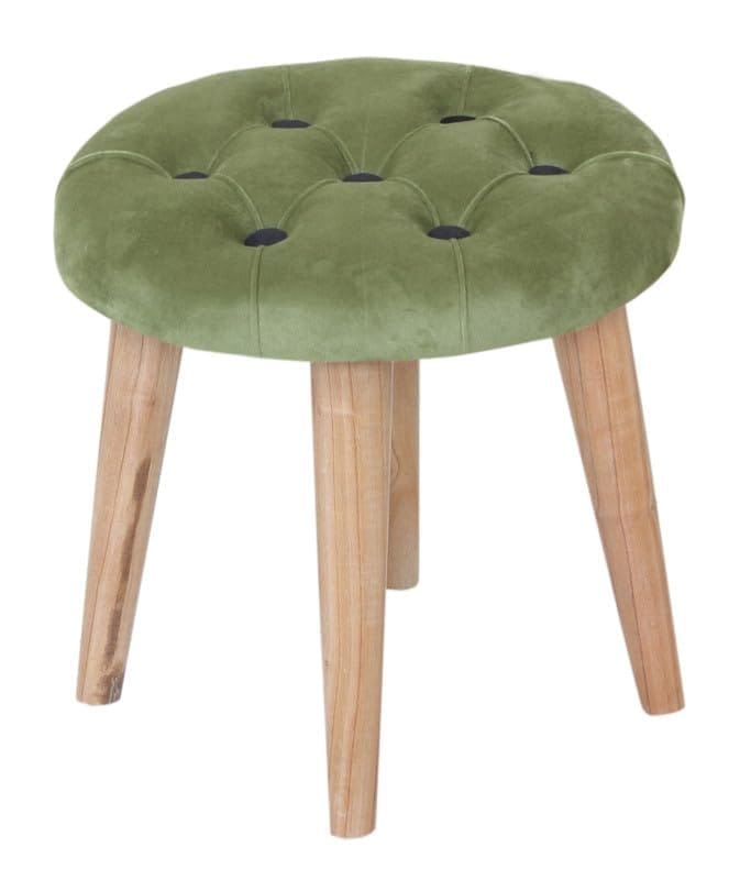 Shadowkart Pouffes Sitting Stool for Living Room, Make up Table Mudda Puffy Wooden Ottoman Stools, Pouffe Footstool, Pouf for Office Home Decoration & Dressing Table, 19x19x19 Inch, Pack of 2