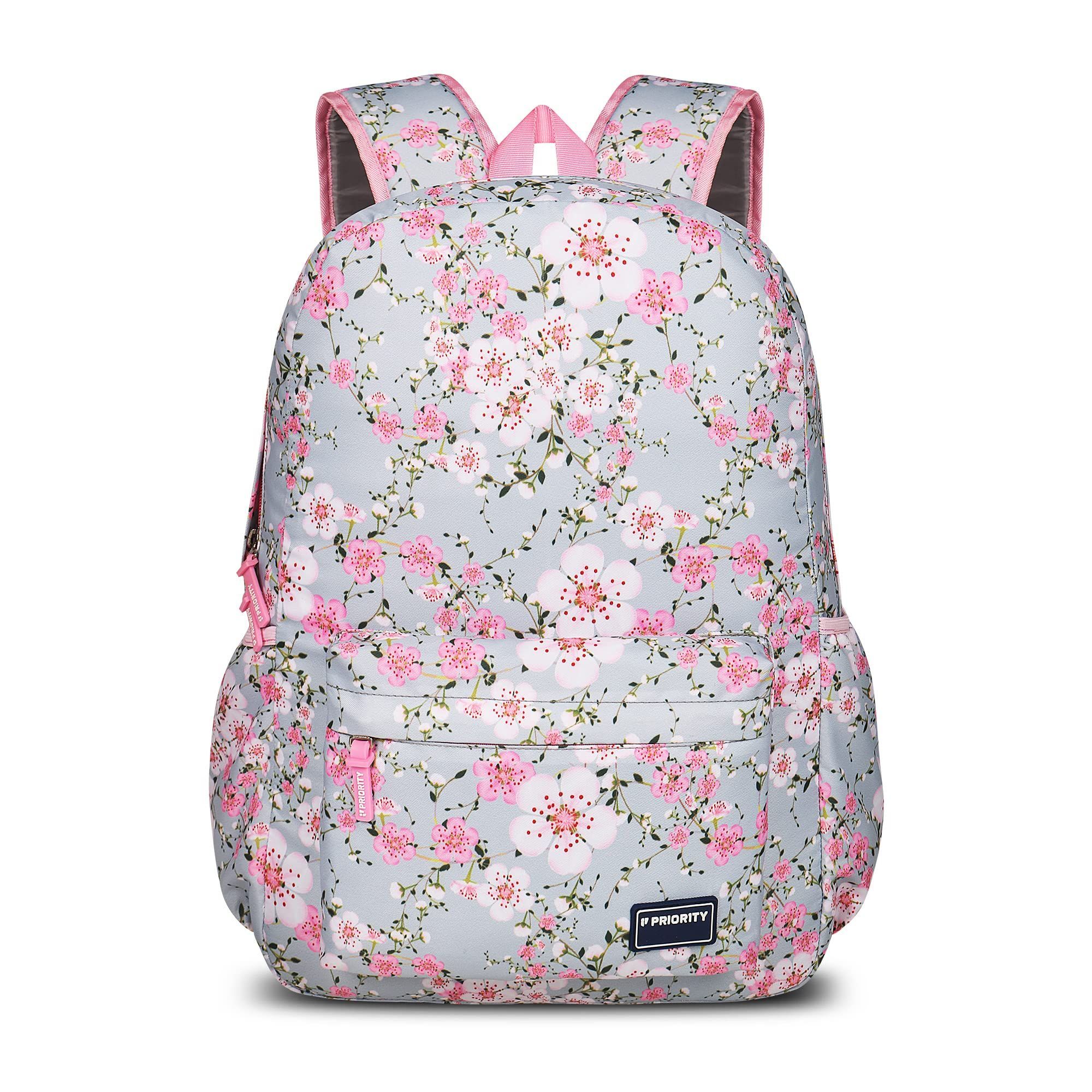 Priority Striker 002 32 Litres Printed Light Grey Polyester Stylish College Bag | Printed Backpack Unisex Bag for College Office Suitable for Men & Women (25880)