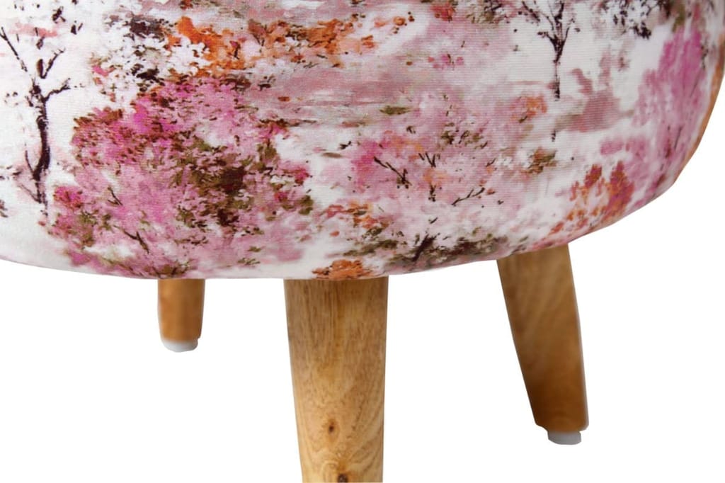 Shadowkart Ottoman Pouffes Sitting Mudda Puffy Stool for Living Room Dressing Table Pouf Round Footstool for Home Decor, Printed,16x16x17 Inch