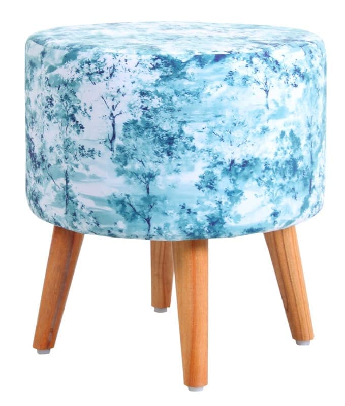 Shadowkart Ottoman Pouffes Sitting Mudda Puffy Stool for Living Room Dressing Table Pouf Round Footstool for Home Decor, Printed,16x16x17 Inch