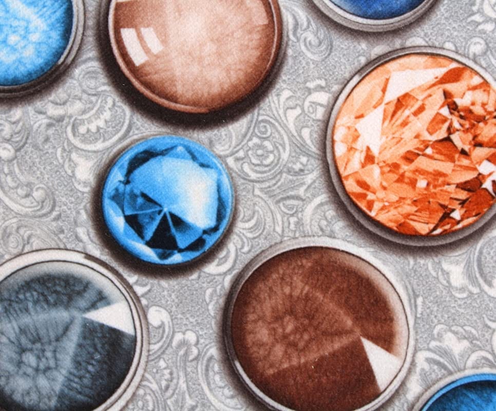 Shadowkart Ottoman Pouffes Sitting Mudda Puffy Stool for Living Room Dressing Table Pouf Round Footstool for Home Decor, Printed,16x16x17 Inch