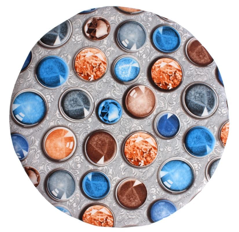 Shadowkart Ottoman Pouffes Sitting Mudda Puffy Stool for Living Room Dressing Table Pouf Round Footstool for Home Decor, Printed,16x16x17 Inch