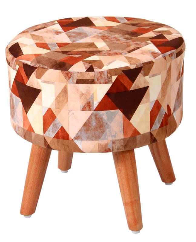 Shadowkart Ottoman Pouffes Sitting Mudda Puffy Stool for Living Room Dressing Table Pouf Round Footstool for Home Decor, Printed,16x16x17 Inch