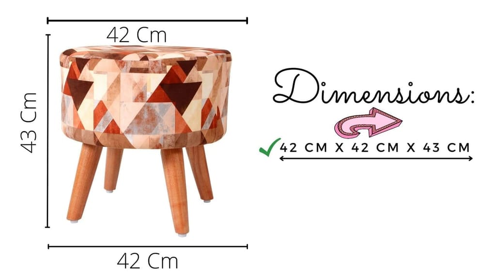 Shadowkart Ottoman Pouffes Sitting Mudda Puffy Stool for Living Room Dressing Table Pouf Round Footstool for Home Decor, Printed,16x16x17 Inch