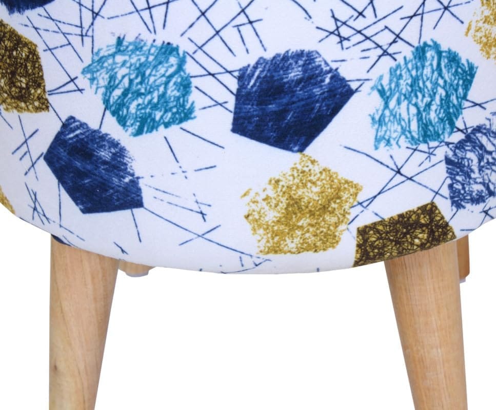 Shadowkart Ottoman Pouffes Sitting Mudda Puffy Stool for Living Room Dressing Table Pouf Round Footstool for Home Decor, Printed,16x16x17 Inch