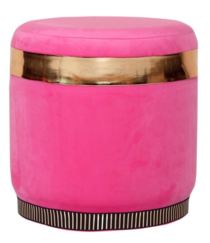 Shadowkart Pouffes Sitting Stool for Living Room, Mudda Puffy Wooden Ottoman Stools, Pouffe Footstool for Home Decoration Mudda for Dressing & Makeup Table, 16x18 Inch