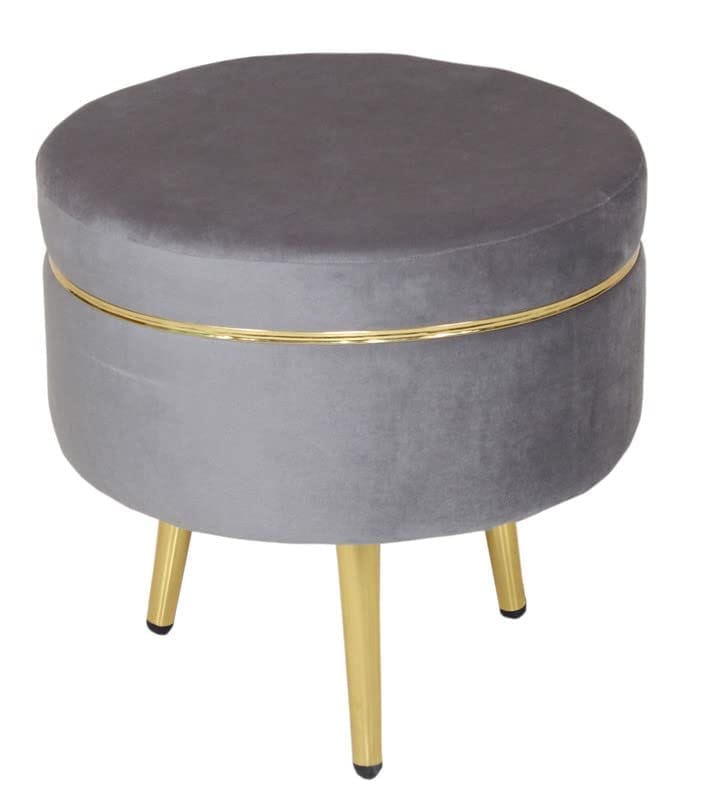 Shadowkart Ottoman Pouffes Sitting Mudda Puffies Stool for Living Room Pouf Dressing Table Puffy Footstool for Office or Home Decoration, Holland Velvet Fabric, Metal Leg, 16x16x17 Inch