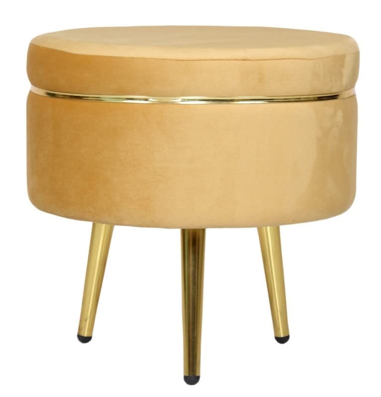 Shadowkart Ottoman Pouffes Sitting Mudda Puffies Stool for Living Room Pouf Dressing Table Puffy Footstool for Office or Home Decoration, Holland Velvet Fabric, Metal Leg, 16x16x17 Inch