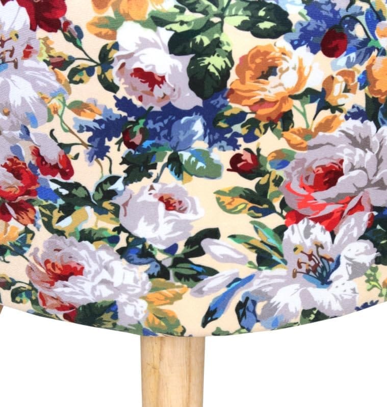 ShadowKart Ottoman Pouffes Sitting Mudda Puffy Stool for Living Room Dressing Table Pouf Round Footstool for Home Decor, Printed,Combo 16x16x17 Inch