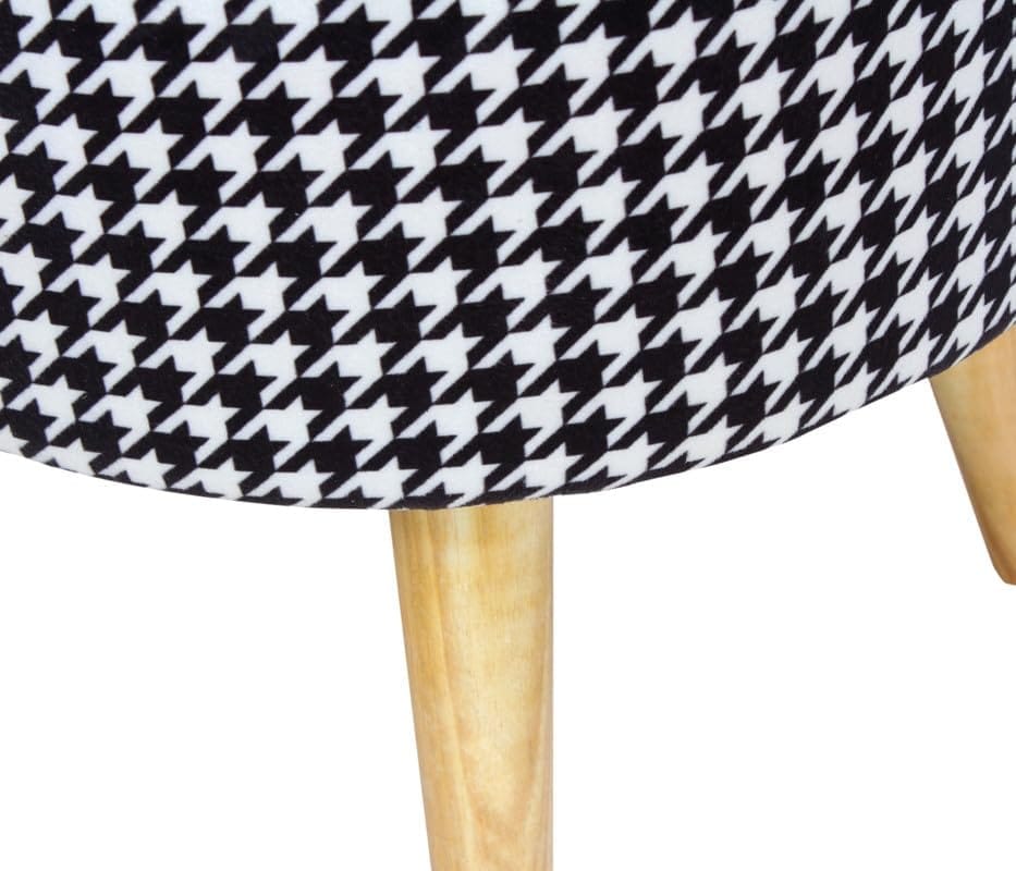 ShadowKart Ottoman Pouffes Sitting Mudda Puffy Stool for Living Room Dressing Table Pouf Round Footstool for Home Decor, Printed,16x16x17 Inch