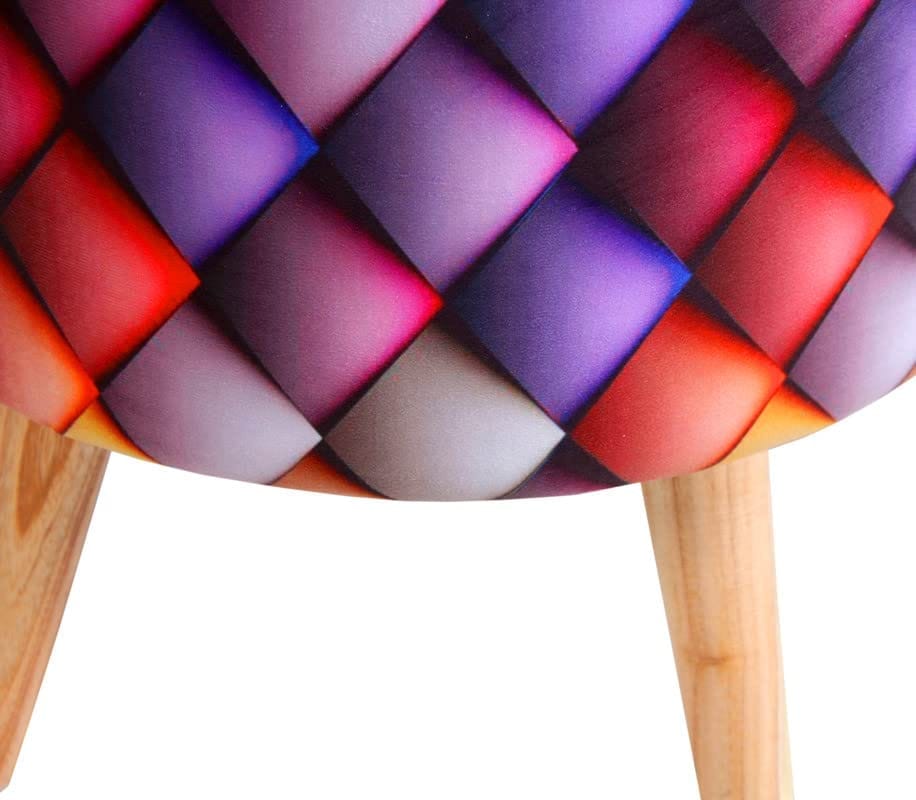 ShadowKart Ottoman Pouffes Sitting Mudda Puffy Stool for Living Room Dressing Table Pouf Round Footstool for Home Decor, Printed,Combo 16x16x17 Inch