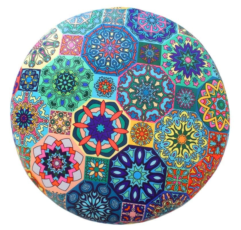 ShadowKart Ottoman Pouffes Sitting Mudda Puffy Stool for Living Room Dressing Table Pouf Round Footstool for Home Decor, Printed,Combo 16x16x17 Inch