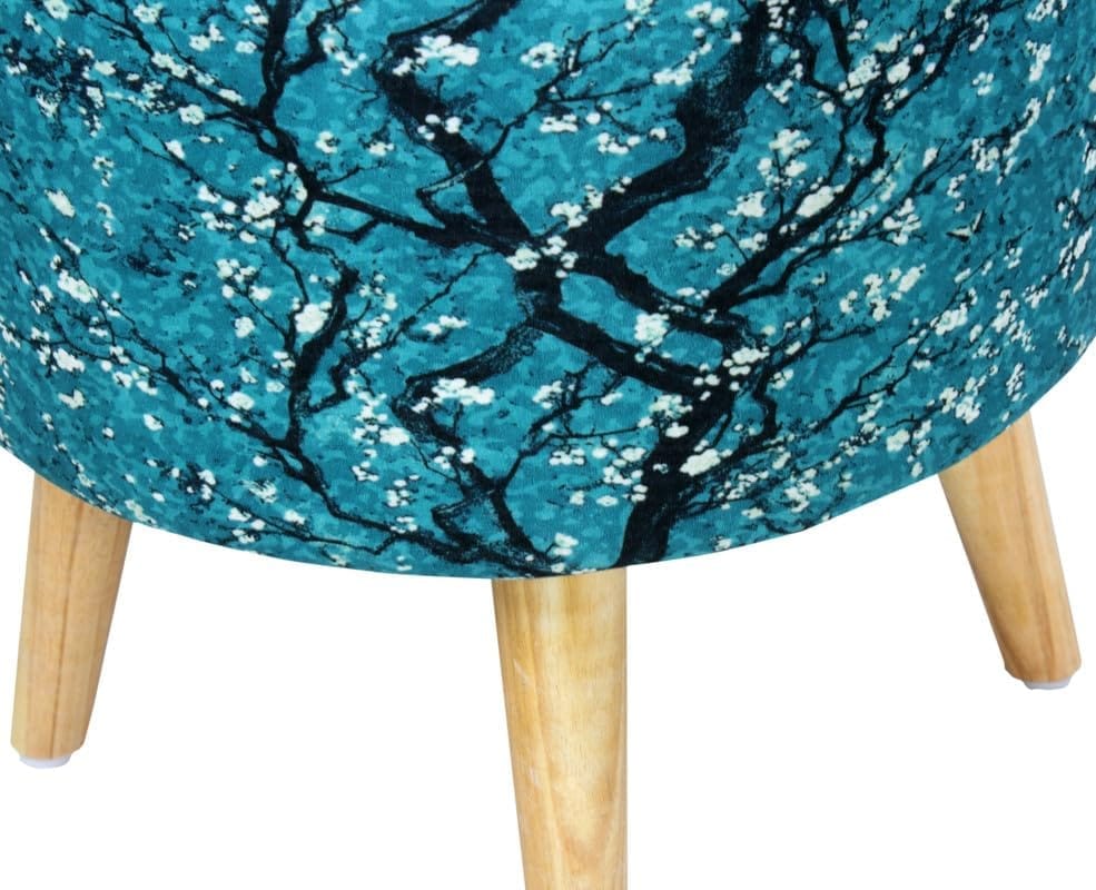 ShadowKart Ottoman Pouffes Sitting Mudda Puffy Stool for Living Room Dressing Table Pouf Round Footstool for Home Decor, Printed,16x16x17 Inch