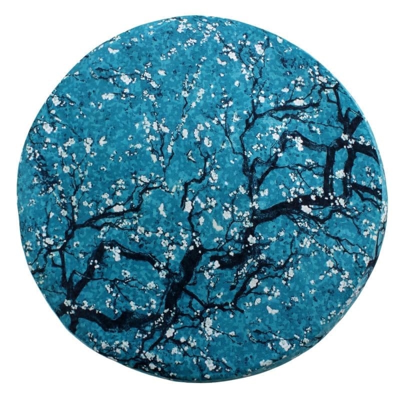 ShadowKart Ottoman Pouffes Sitting Mudda Puffy Stool for Living Room Dressing Table Pouf Round Footstool for Home Decor, Printed,16x16x17 Inch