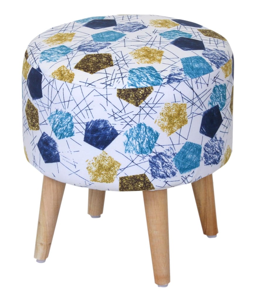 ShadowKart Ottoman Pouffes Sitting Mudda Puffy Stool for Living Room Dressing Table Pouf Round Footstool for Home Decor, Printed,Combo 16x16x17 Inch