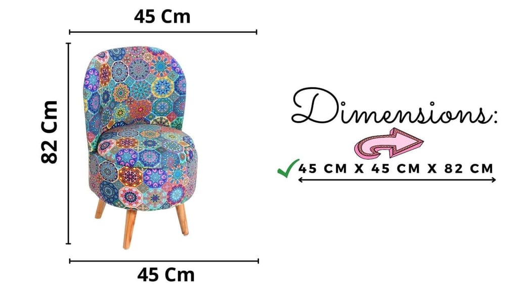 ShadowKart Ottoman Pouffes Sitting Mudda Puffy Stool for Living Room Dressing Table Pouf Round Footstool for Home Decor, Printed,18x18x32 Inch