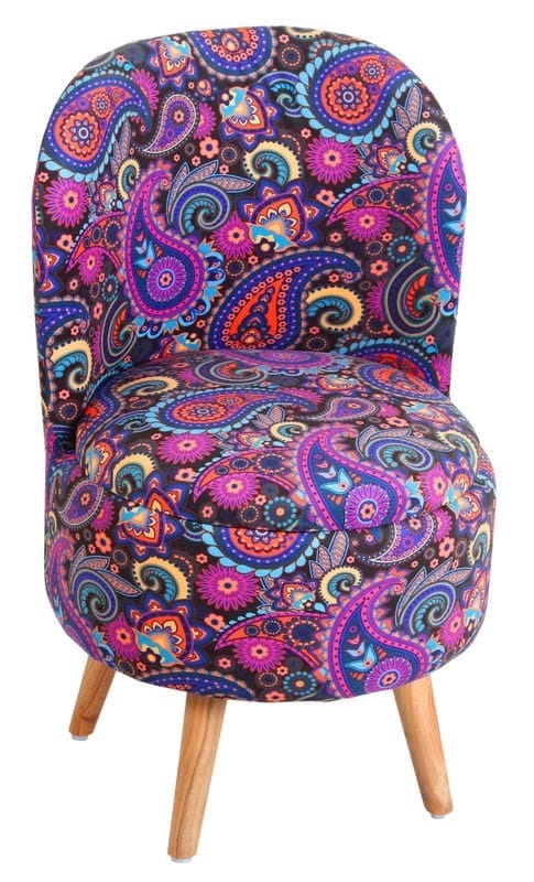 ShadowKart Ottoman Pouffes Sitting Mudda Puffy Stool for Living Room Dressing Table Pouf Round Footstool for Home Decor, Printed,18x18x32 Inch