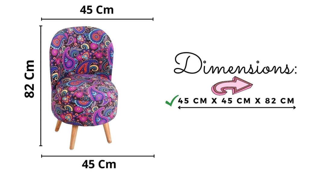 ShadowKart Ottoman Pouffes Sitting Mudda Puffy Stool for Living Room Dressing Table Pouf Round Footstool for Home Decor, Printed,18x18x32 Inch