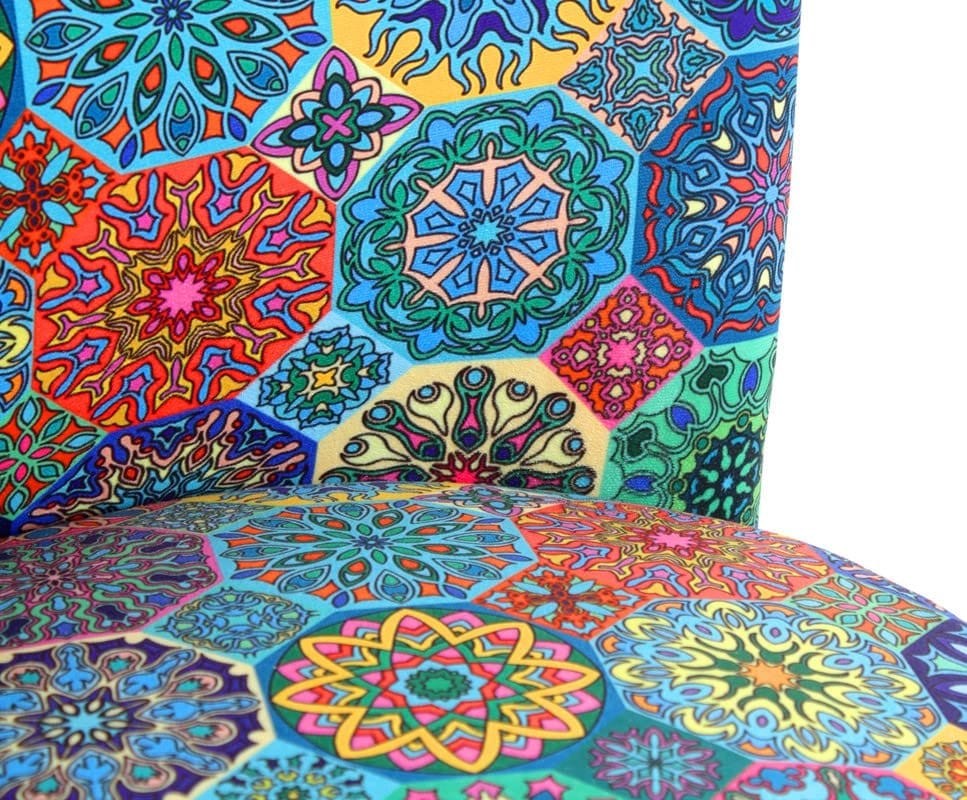 ShadowKart Ottoman Pouffes Sitting Mudda Puffy Stool for Living Room Dressing Table Pouf Round Footstool for Home Decor, Printed,18x18x32 Inch