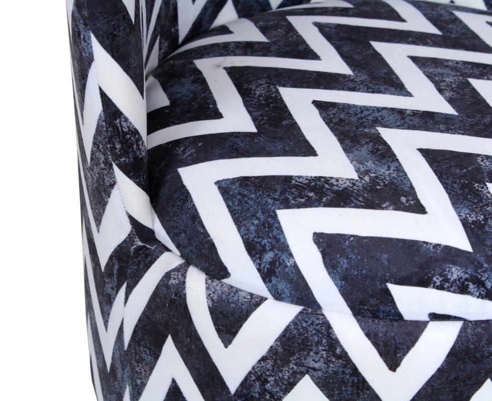 ShadowKart Ottoman Pouffes Sitting Mudda Puffy Stool for Living Room Dressing Table Pouf Round Footstool for Home Decor, Printed,18x18x32 Inch