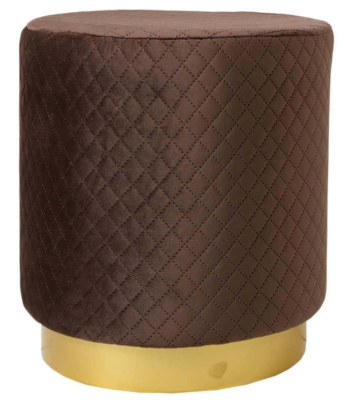 Shadowkart Ottoman Pouffes Sitting Mudda Puffy Stool for Living Room Dressing Table Pouf Round Footstool for Office Home Decor, Check Holland Velvet ,16x16x17 Inch