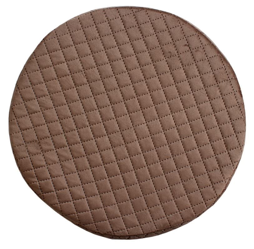 Shadowkart Ottoman Pouffes Sitting Mudda Puffy Stool for Living Room Dressing Table Pouf Round Footstool for Office Home Decor, Check Holland Velvet ,16x16x17 Inch