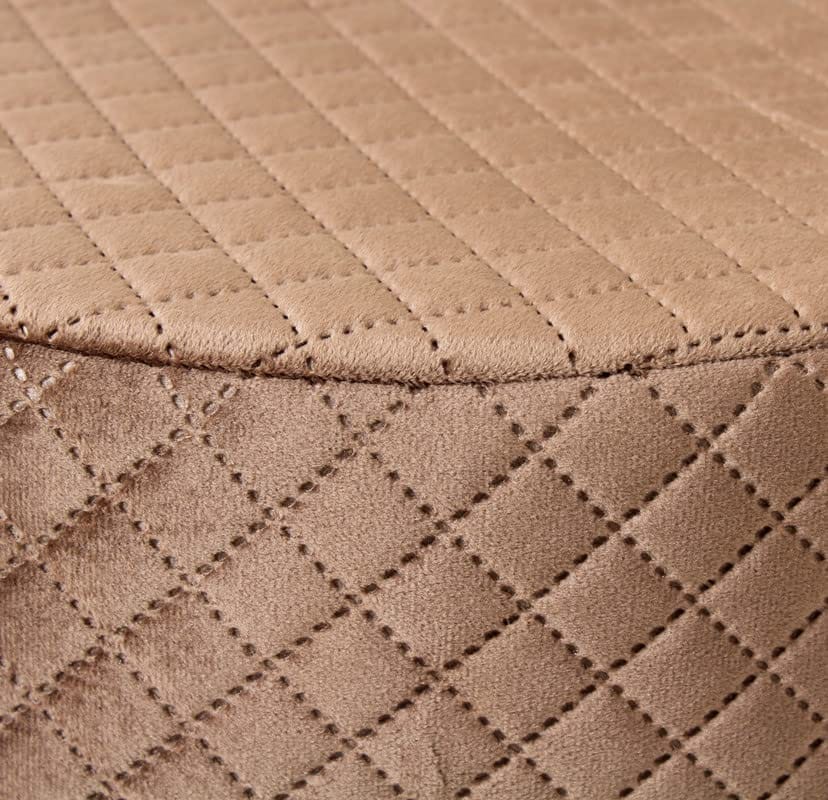 Shadowkart Ottoman Pouffes Sitting Mudda Puffy Stool for Living Room Dressing Table Pouf Round Footstool for Office Home Decor, Check Holland Velvet ,16x16x17 Inch