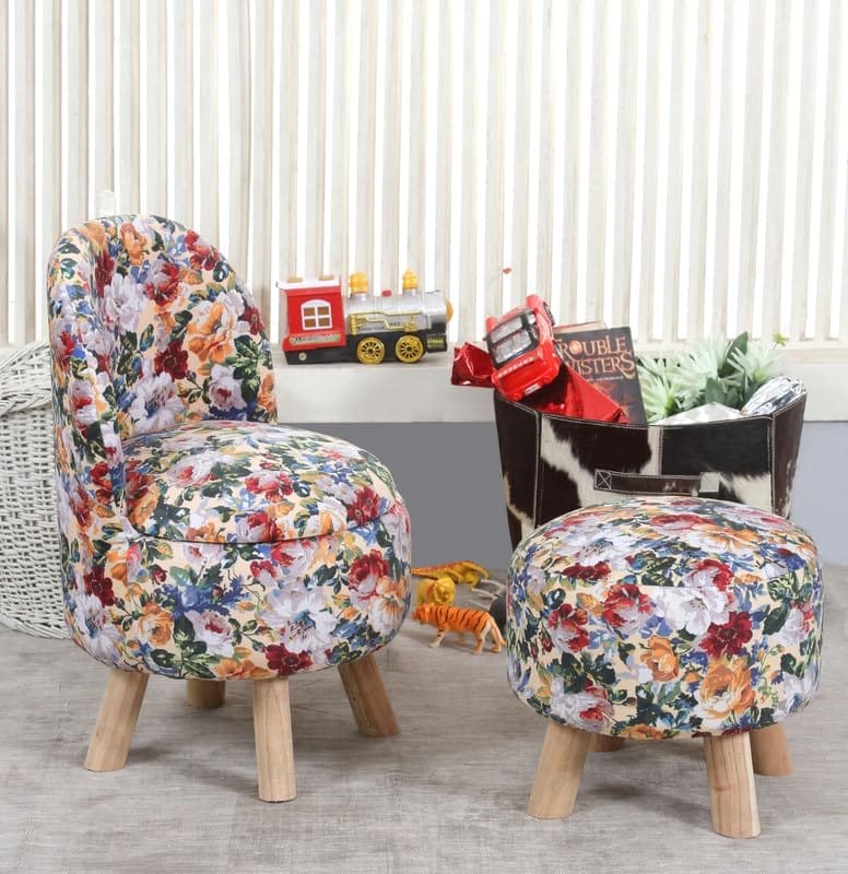 ShadowKart Ottoman Kids pouffe Stool for Small Baby Chair Study Stool for Kids Playing Products for Little Baby Stepstool Dining Chair stools for Feeding Kids Cartoon Bedroom Chair, Combo 26/11 Inch