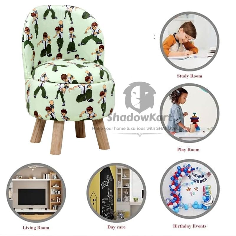 Shadowkart Ottoman Kids pouffe Stool for Small Baby Chair Study Stool for Kids Playing Products Little Baby Dining Chair for Feeding Kids Cartoon Bedroom Chair,14x14x26 Inch, Single Chair