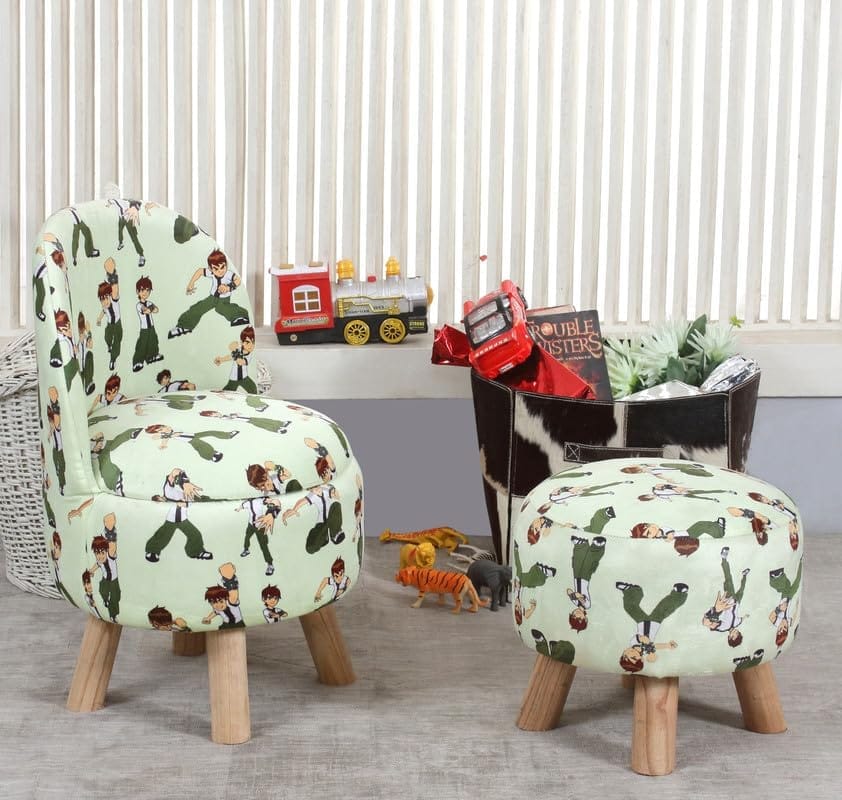 ShadowKart Ottoman Kids pouffe Stool for Small Baby Chair Study Stool for Kids Playing Products for Little Baby Stepstool Dining Chair stools for Feeding Kids Cartoon Bedroom Chair, Combo 26/11 Inch