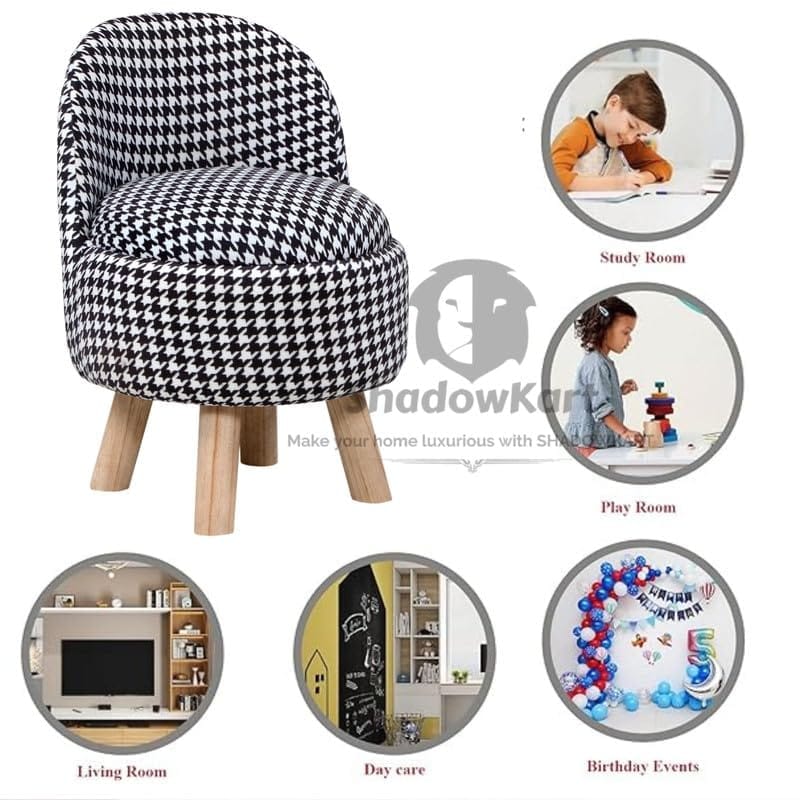 Shadowkart Ottoman Kids pouffe Stool for Small Baby Chair Study Stool for Kids Playing Products Little Baby Dining Chair for Feeding Kids Cartoon Bedroom Chair,14x14x26 Inch, Combo Chair