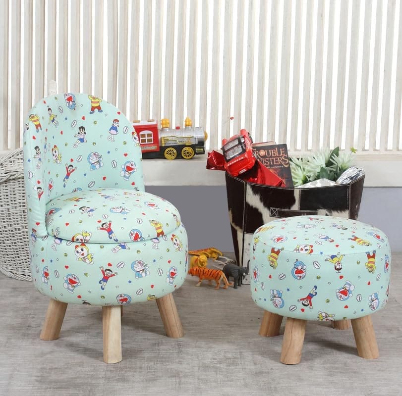 ShadowKart Ottoman Kids pouffe Stool for Small Baby Chair Study Stool for Kids Playing Products for Little Baby Stepstool Dining Chair stools for Feeding Kids Cartoon Bedroom Chair, Combo 26/11 Inch