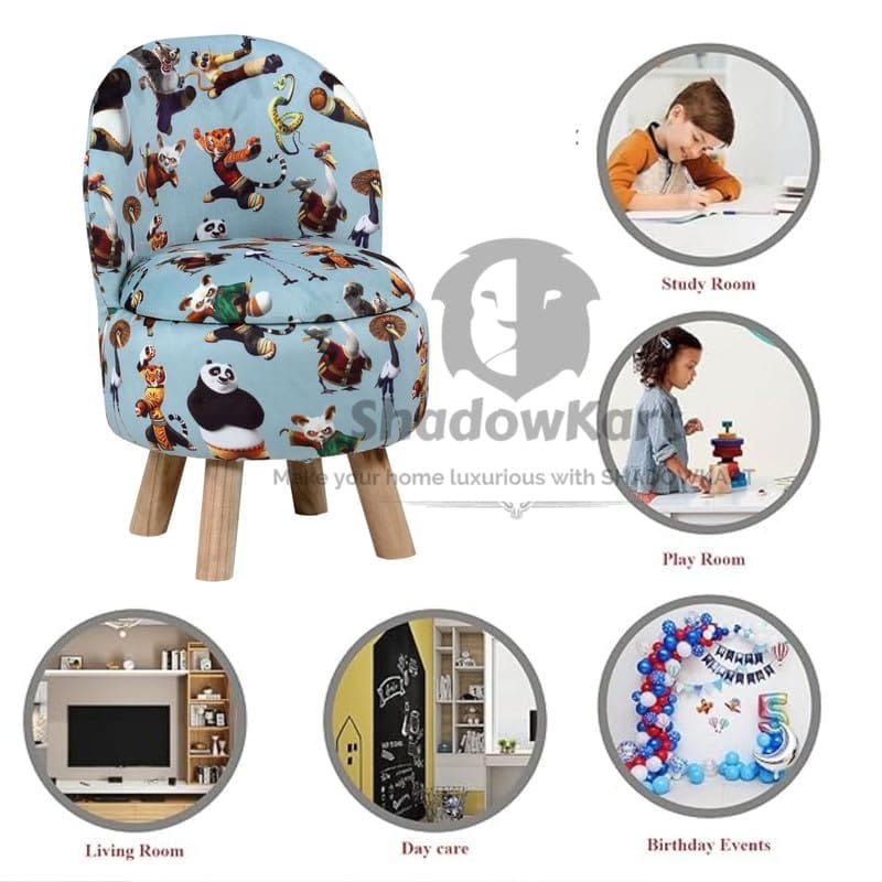 Shadowkart Ottoman Kids pouffe Stool for Small Baby Chair Study Stool for Kids Playing Products Little Baby Dining Chair for Feeding Kids Cartoon Bedroom Chair,14x14x26 Inch, Combo Chair