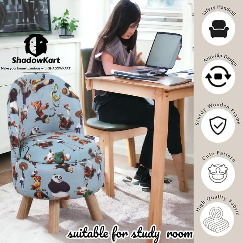 Shadowkart Ottoman Kids pouffe Stool for Small Baby Chair Study Stool for Kids Playing Products Little Baby Dining Chair for Feeding Kids Cartoon Bedroom Chair,14x14x26 Inch, Combo Chair