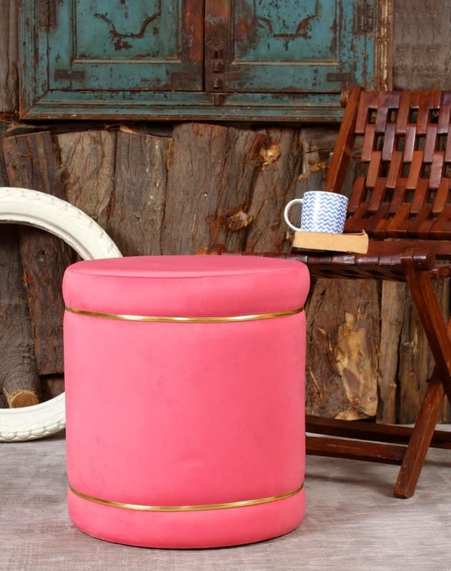 Shadowkart Pouffes Sitting Stool for Living Room, Mudda Puffy Wooden Ottoman Stools, Pouffe Footstool, Pouf for Office Home Decoration & Dressing Table, 16x16x18 Inch