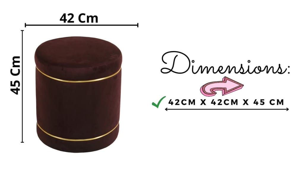 Shadowkart Pouffes Sitting Stool for Living Room, Mudda Puffy Wooden Ottoman Stools, Pouffe Footstool, Pouf for Office Home Decoration & Dressing Table, 16x16x18 Inch