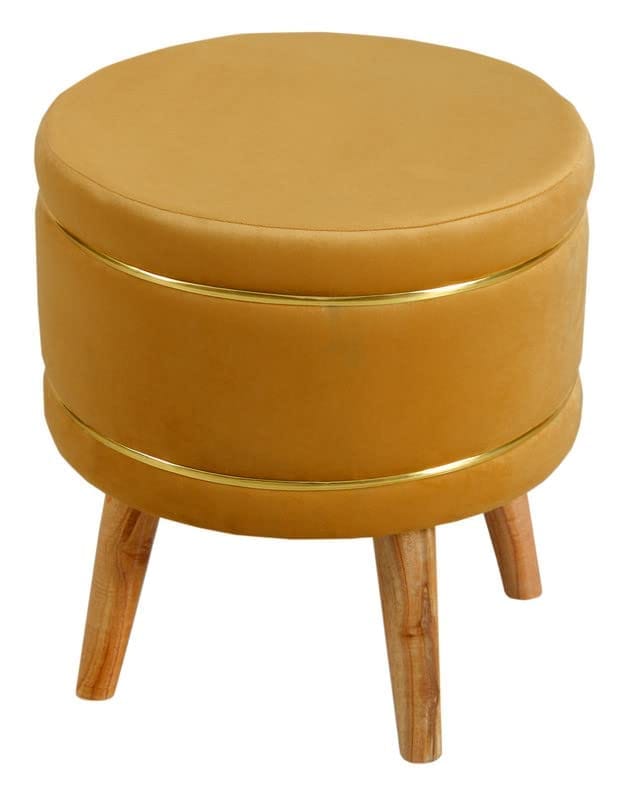 ShadowKart Pouffes Sitting Stool for Living Room, Mudda Puffy Wooden Ottoman Stools, Pouffe Footstool, Pouf for Office Home Decoration & Dressing Table, 16x16x18 Inch