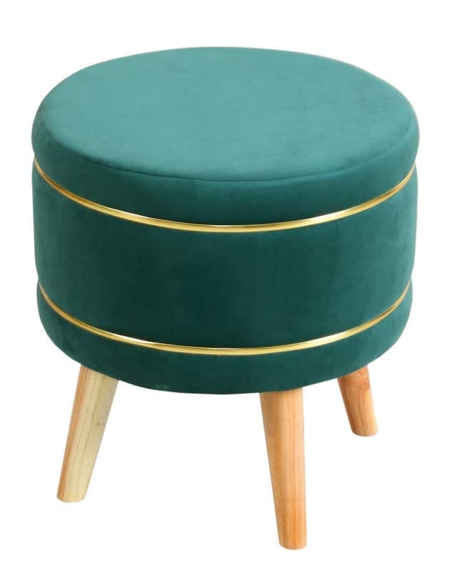 Shadowkart Pouffes Sitting Stool for Living Room, Mudda Puffy Wooden Ottoman Stools, Pouffe Footstool, Pouf for Office Home Decoration & Dressing Table, 16x16x18 Inch