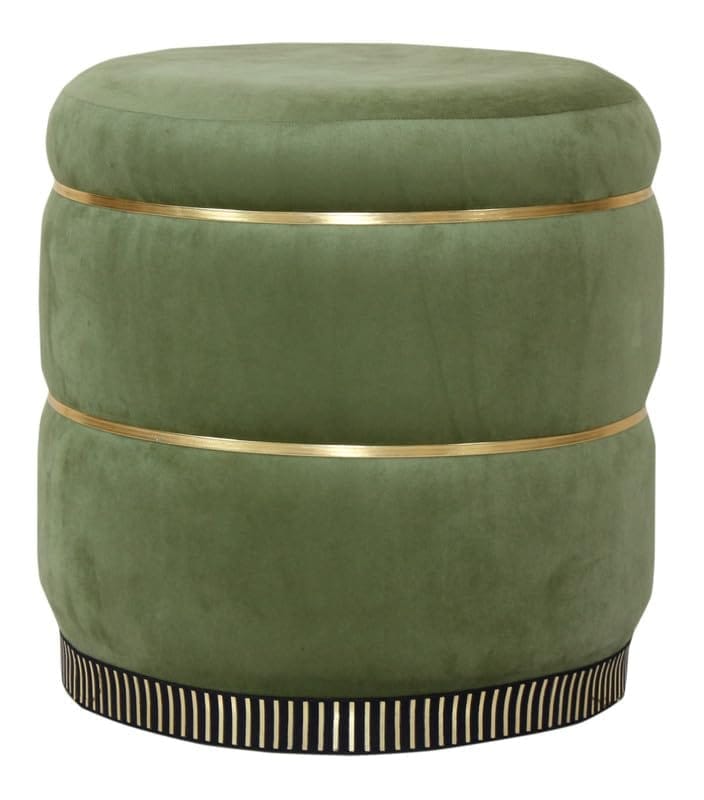 Shadowkart Pouffes Sitting Stool for Living Room, Make up Table Mudda Puffy Wooden Ottoman Stools, Pouffe Footstool for Home Decoration & Dressing Table, 16x16x18 Inch